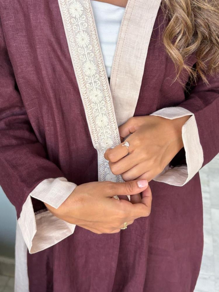 Red and Cream Abaya
