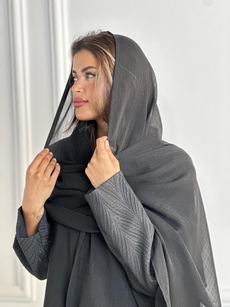 Black Abaya with Detailed Sleeves